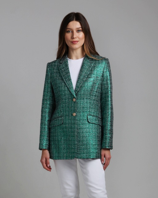 Жакет женский зелёный ELMIRUS , пиджак женский зеленый ELMIRUS